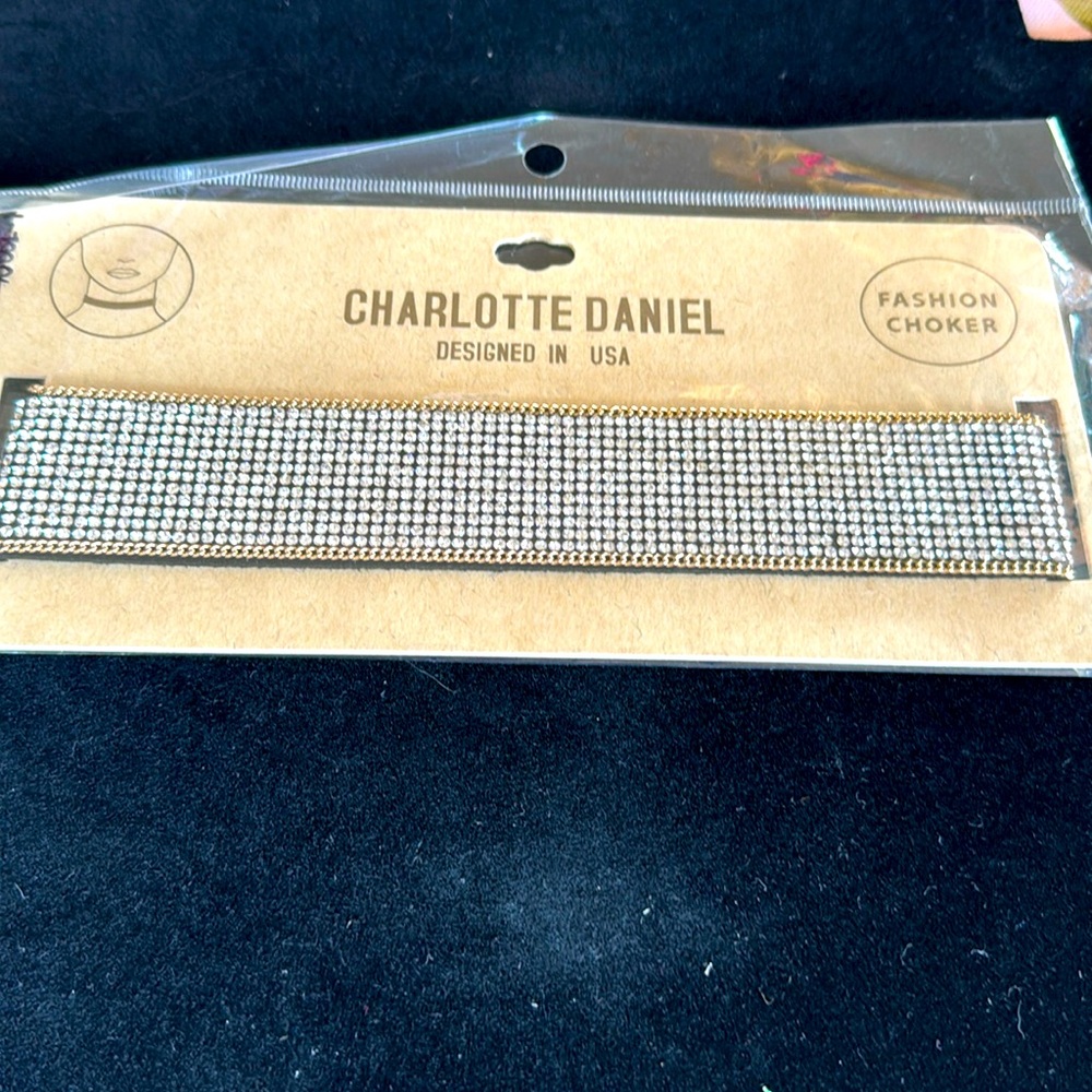 ❤️ NWT Charlotte Daniel Fashion Choker Christal Rhinestone
